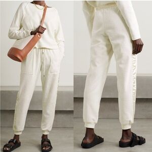 ATM Loop Cream Satin French Cotton Terry Pull-on‎ Chalk Jogger Track Pants